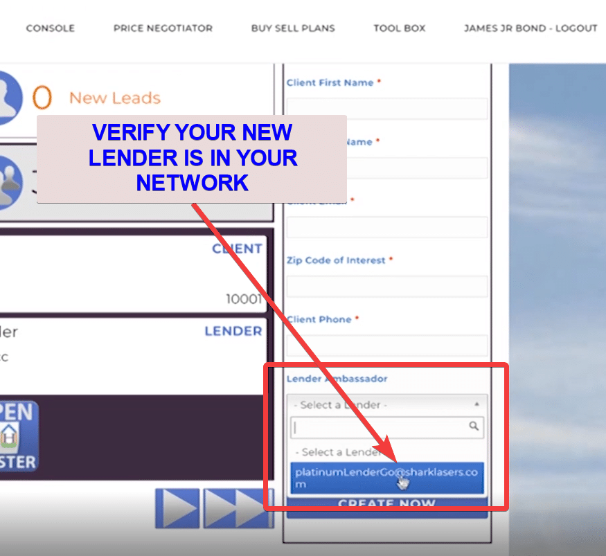 Verify Your New Lender is Added to Your Network