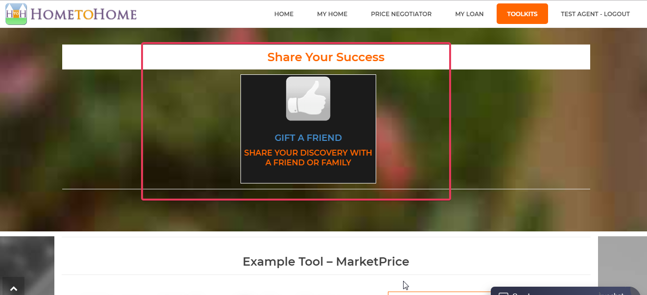 Select GiftAFriend Tool from Toolbox