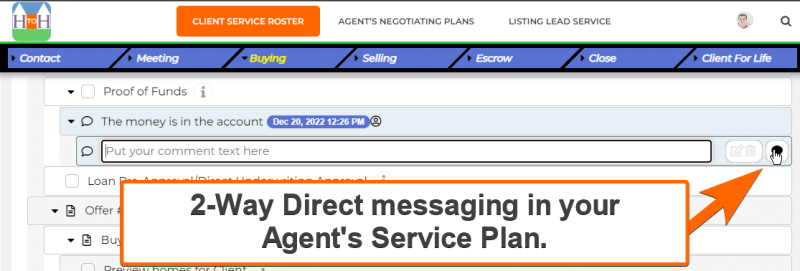 Direct message in Agent's Service Plan